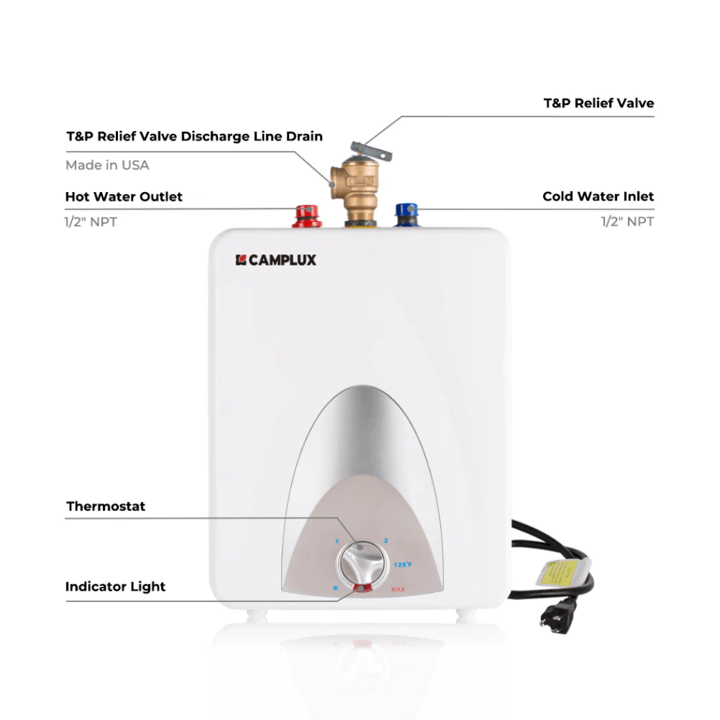 Camplux Electric Mini Tank Point of Use Water Heater 120V - 2.5 Gallon - Image 7