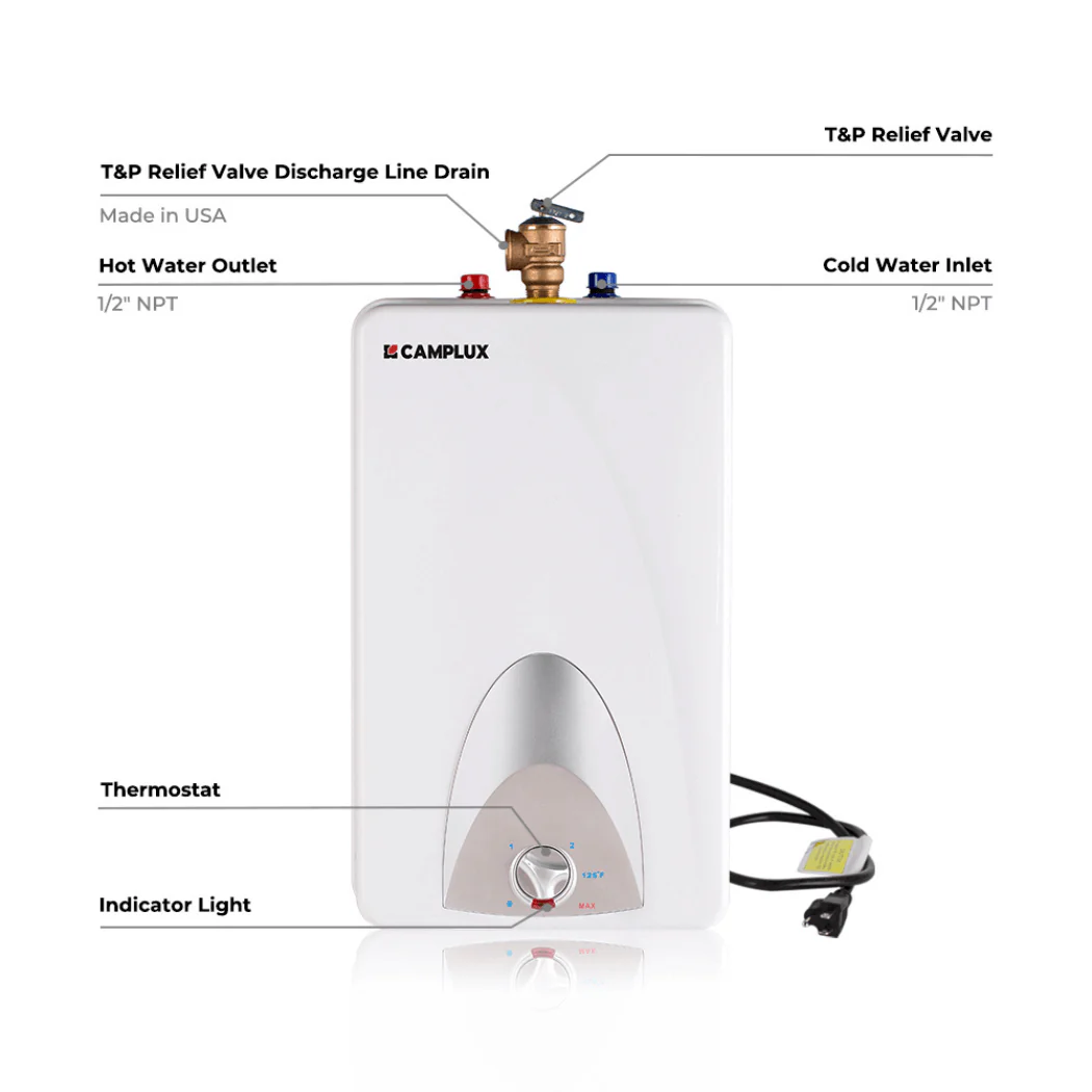 Camplux Electric Mini Tank Point of Use Water Heater 120V - 4.0 Gallon - Image 7