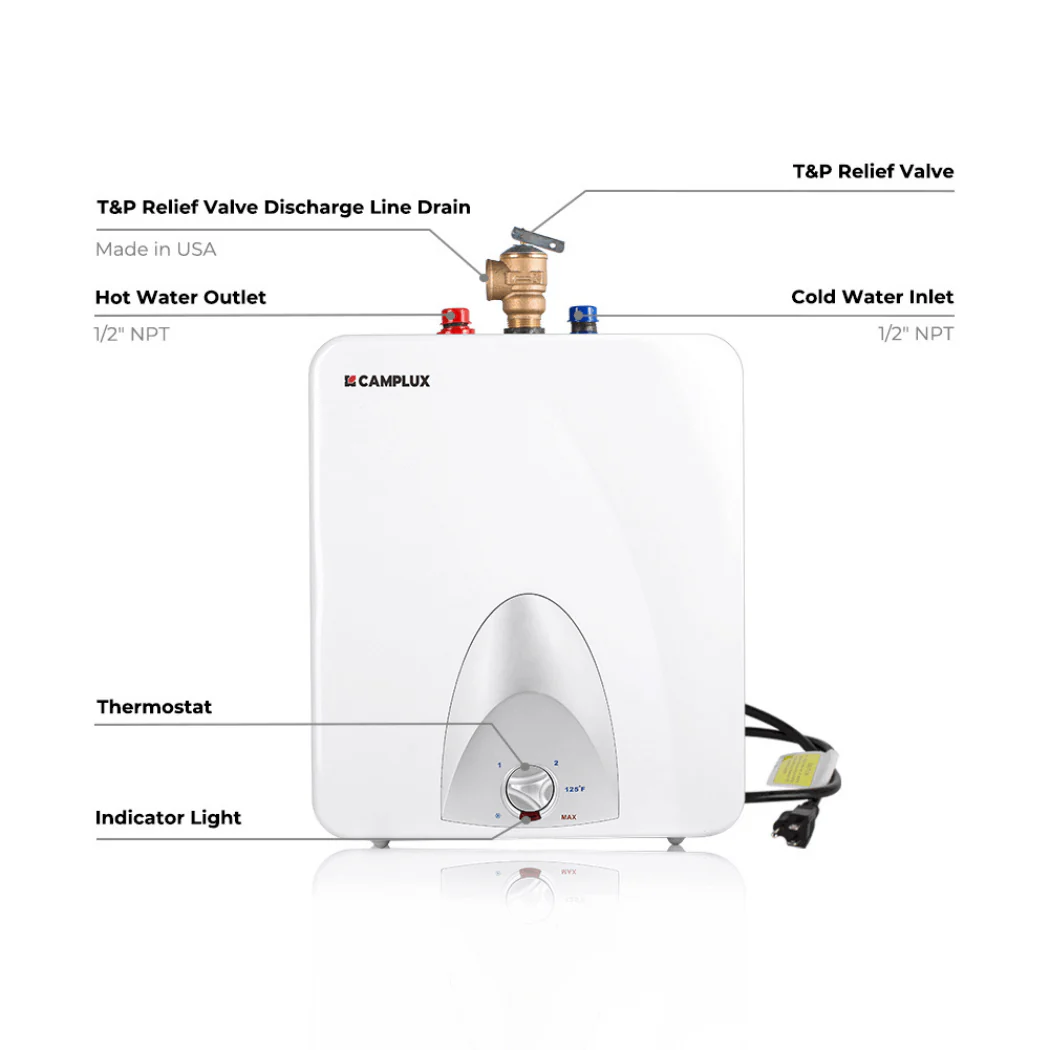 Camplux Electric Mini Tank Point of Use Water Heater 120V - 6.0 Gallon - Image 7