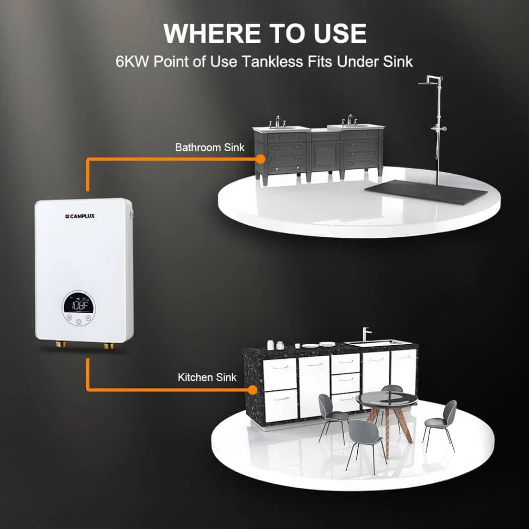 Camplux Electric Point of Use Tankless Water Heater - White - Image 5