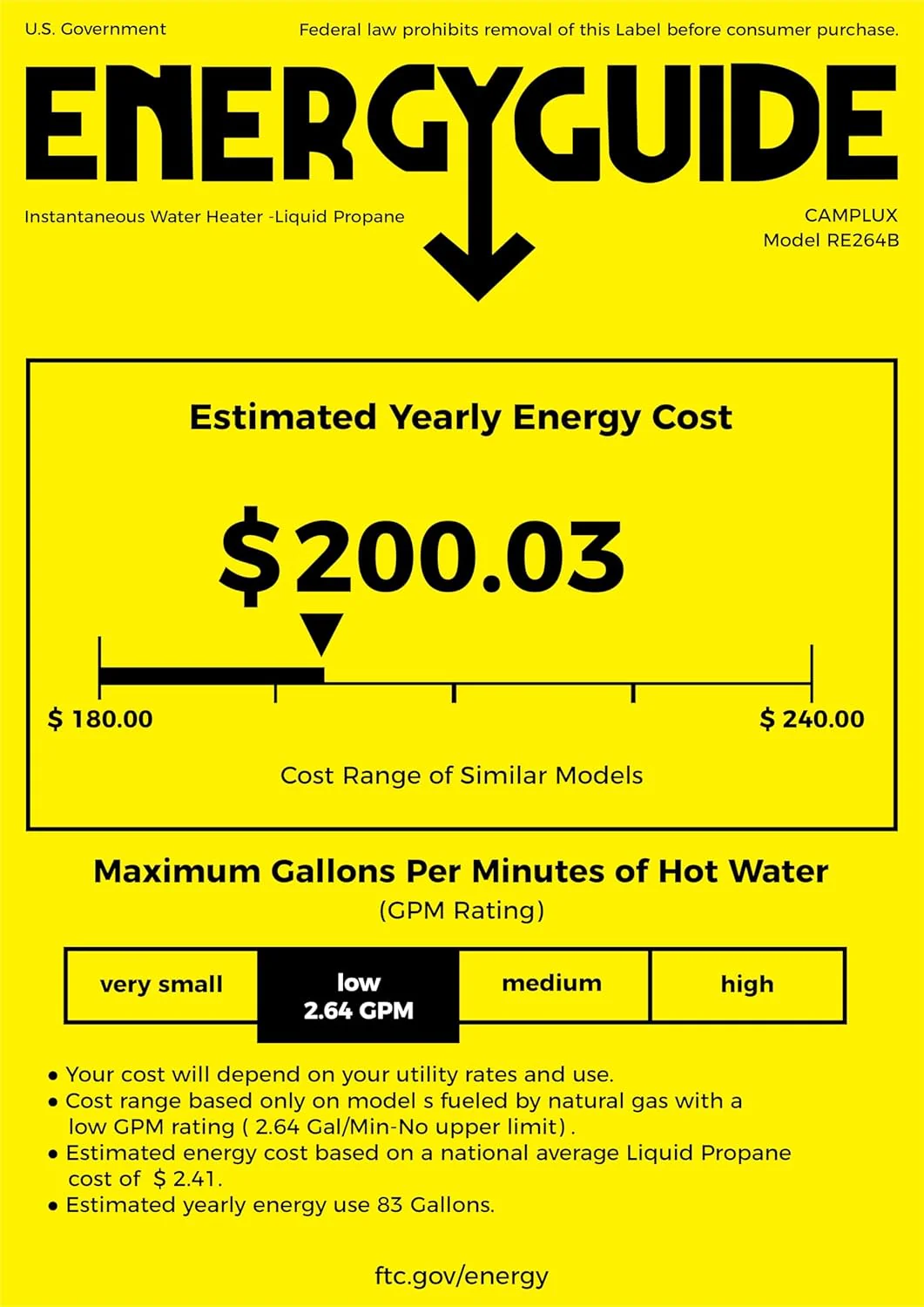 Camplux Elite 65,000 BTU RV Tankless Water Heater 2.64 GPM-White - Image 8