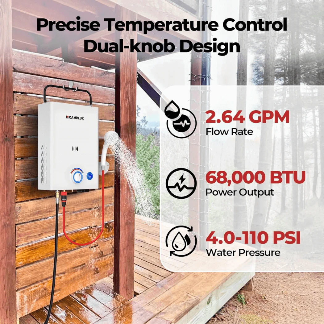 Camplux First F10 LPG Camping Water Heater - Image 2