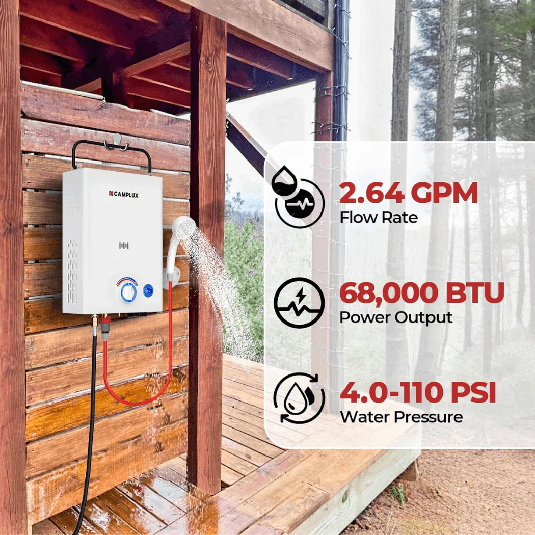 Camplux First F10 Pro LPG Camping Water Heater Pump Kit - Image 2