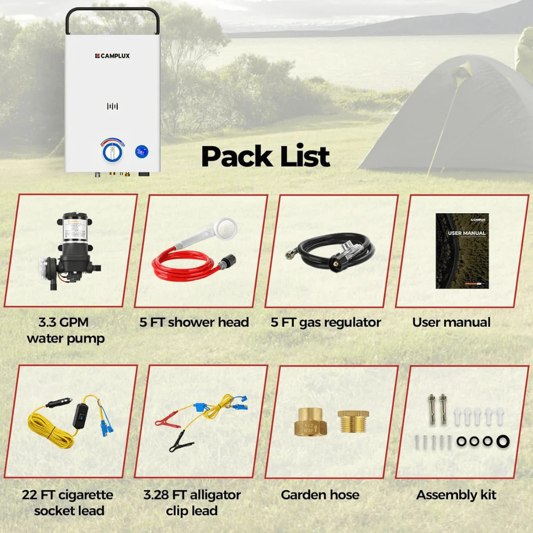 Camplux First F10 Pro LPG Camping Water Heater Pump Kit - Image 8