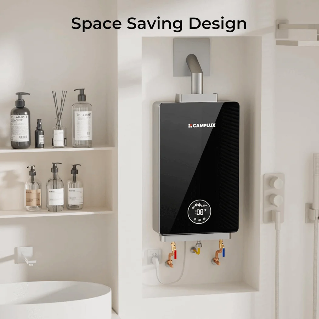 Camplux Instant Indoor Tankless Gas Water Heater 3.18 GPM | Black - Image 6
