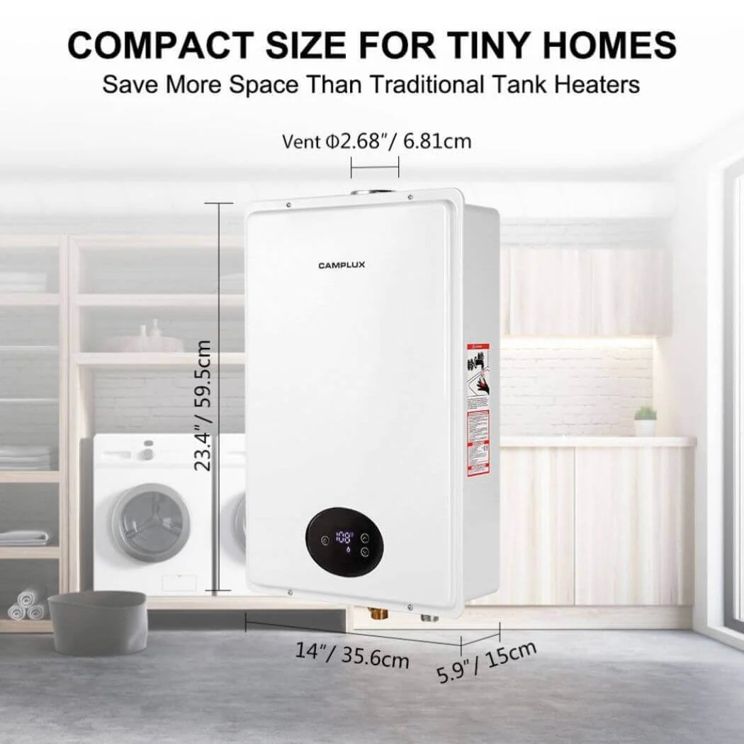 Camplux Instant Indoor Tankless Gas Water Heater 5.28 GPM | White - Image 3