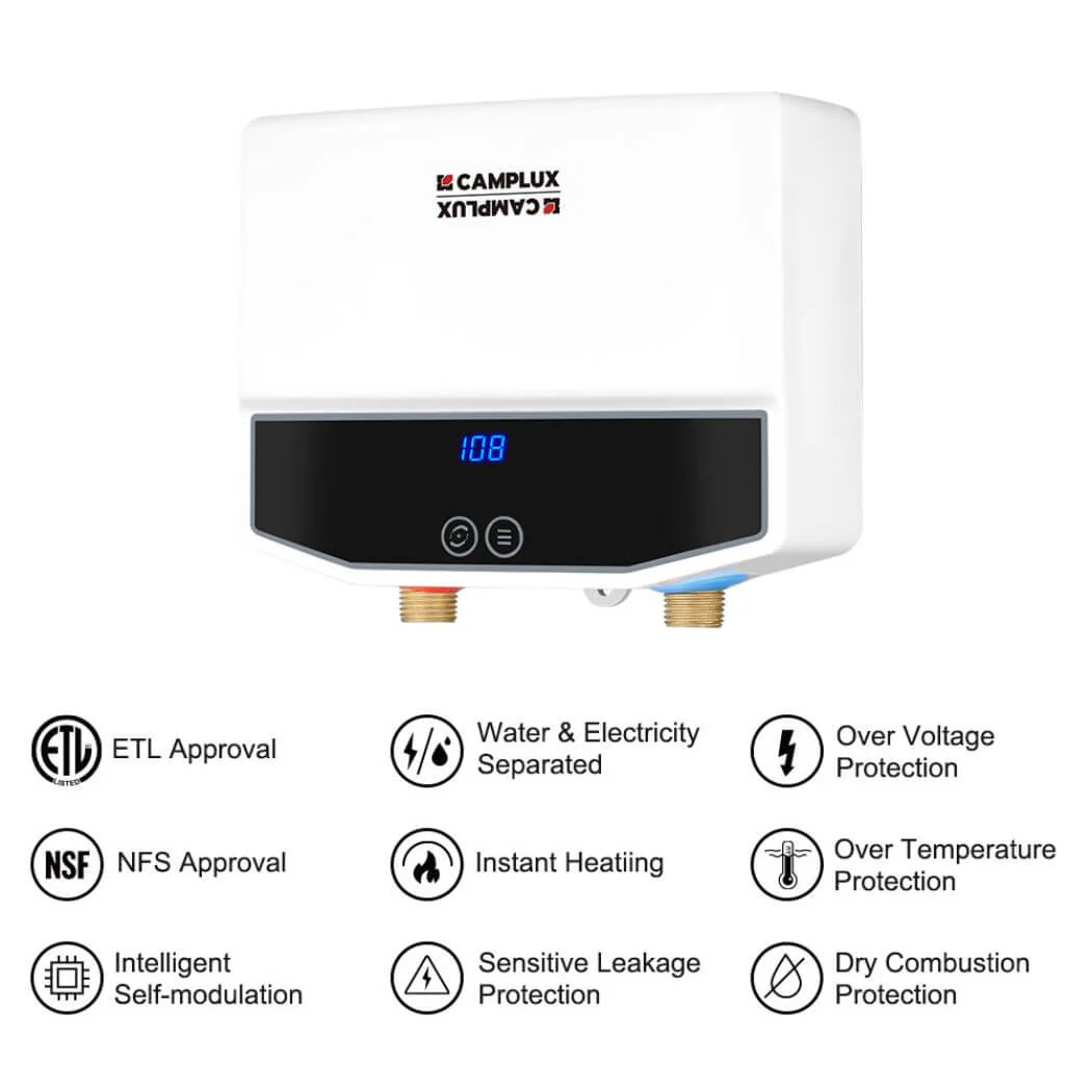 Camplux On Demand Hot Water Heater Electric 120V - 3.5kW | White - Image 6