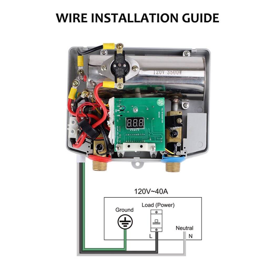 Camplux On Demand Hot Water Heater Electric 120V - 3.5kW | White - Image 7