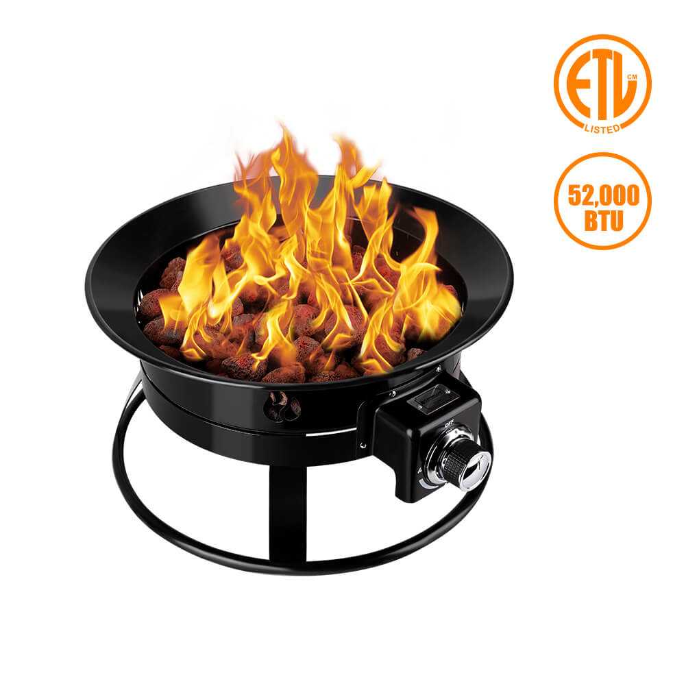 Camplux Outdoor Propane Fire Pit with Cover and Carry Kit, Auto-Ignition - Image 2