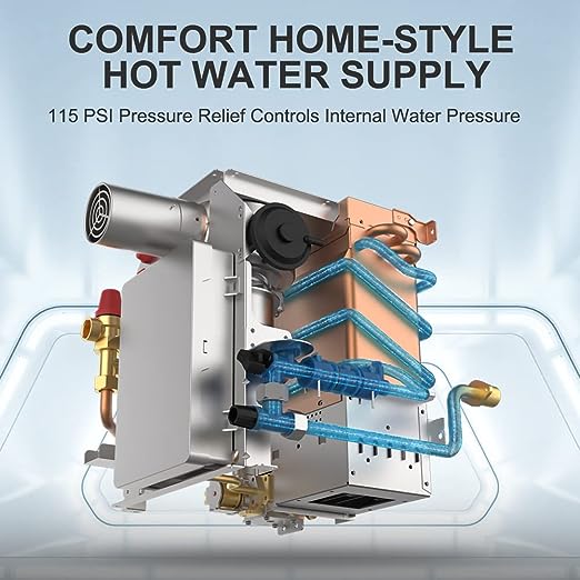 Camplux PRO 65,000 BTU RV Tankless Water Heater 2.64 GPM-White - Image 3