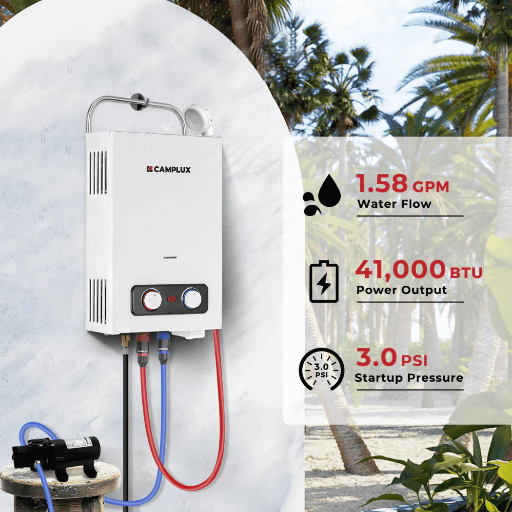 Camplux Pro 6L 1.58 GPM Portable Hot Water Shower With 1.2 GPM Pump - Image 4