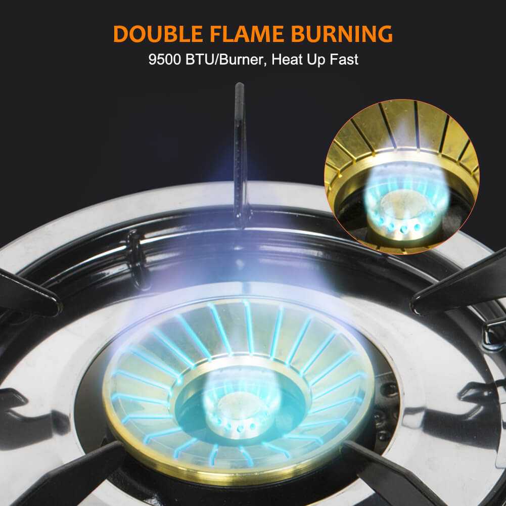 Camplux Propane Gas Cooktop Tempered Glass Double Burners Stove Auto Ignition LPG - Image 2