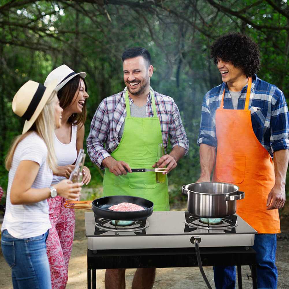 Camplux Propane Gas Cooktop Tempered Glass Double Burners Stove Auto Ignition LPG - Image 6