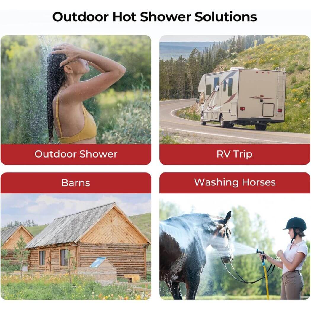 Camplux Propane Off-Grid Portable Water Heater for RV, Trailer & Camper - Silver - Image 2