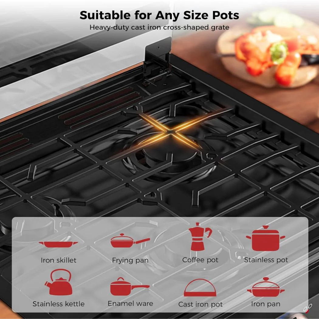 CAMPLUX RV Stove 3 Burners 21,000 BTU, 21 Inches Propane RV Cooktop - Image 3