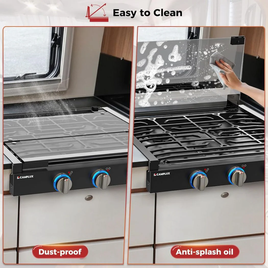 CAMPLUX RV Stove 3 Burners 21,000 BTU, 21 Inches Propane RV Cooktop - Image 5