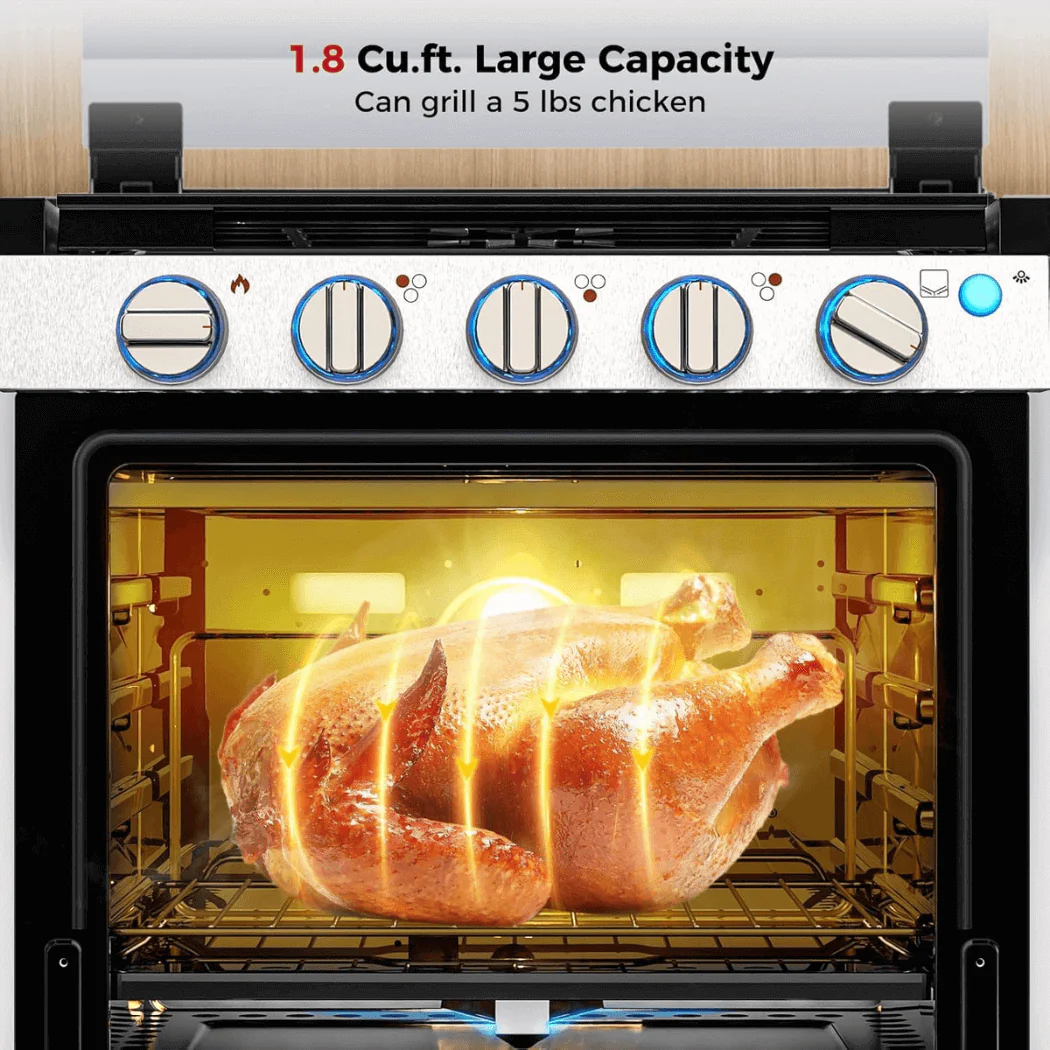 Camplux RV Stove Gas Range Oven w/ 3 Burners Cooktop 21 Inches CLASSIC - Image 4