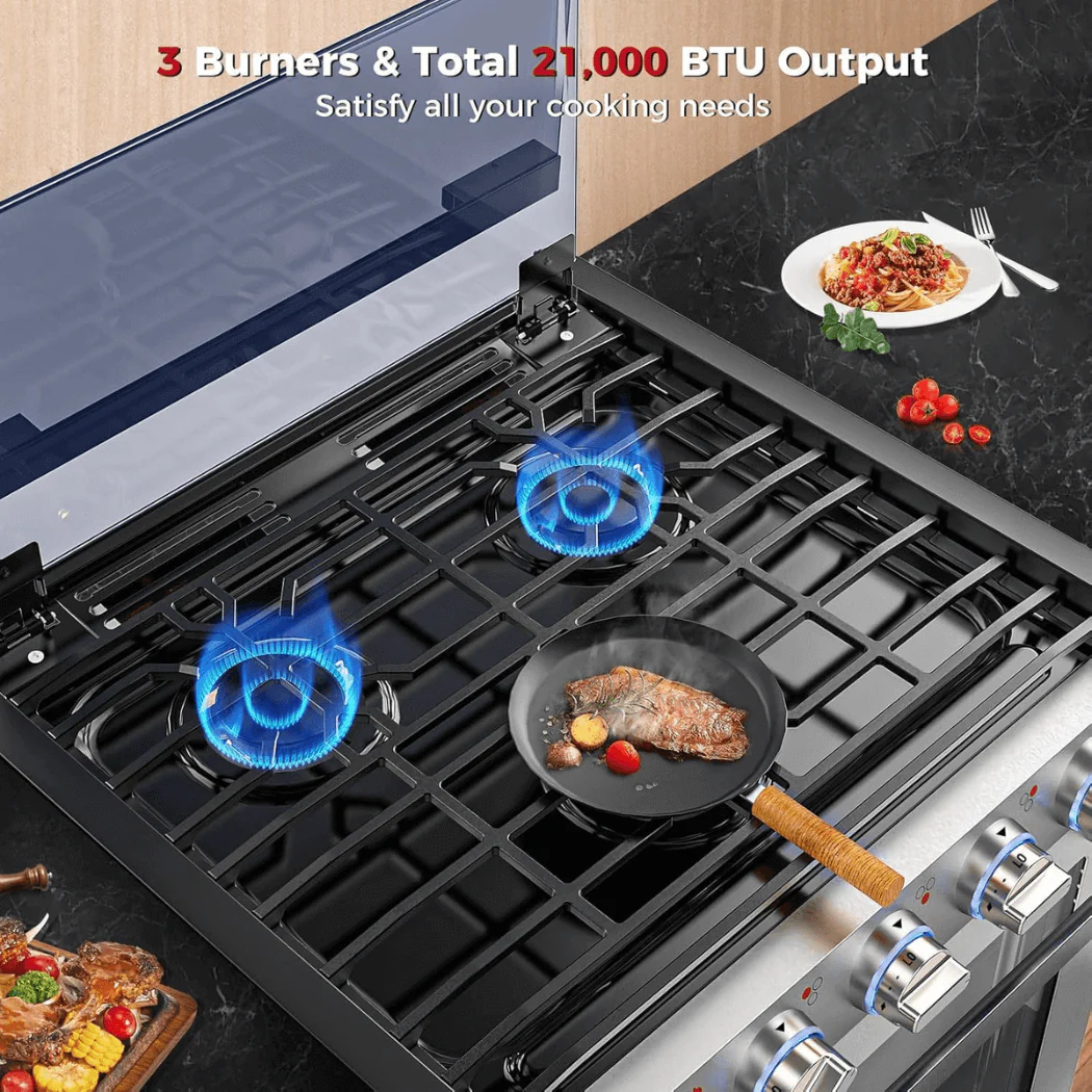 Camplux RV Stove Gas Range Oven w/ 3 Burners Cooktop 21 Inches CLASSIC - Image 5