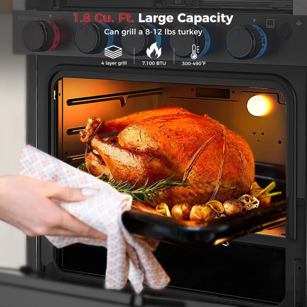 Camplux RV Stove Gas Range Oven w/ 3 Burners Cooktop 21 Inches ELITE - Image 3