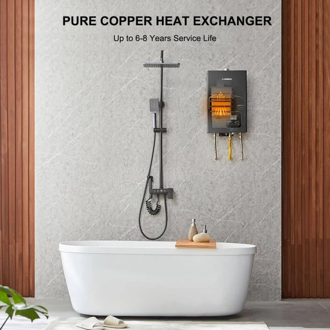 Camplux Tankless Instant Hot Water Heater 2.64 GPM | Black - Image 2