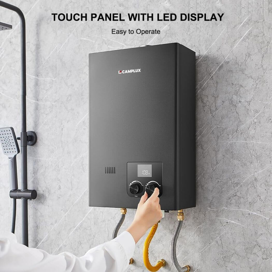 Camplux Tankless Instant Hot Water Heater 2.64 GPM | Black - Image 3