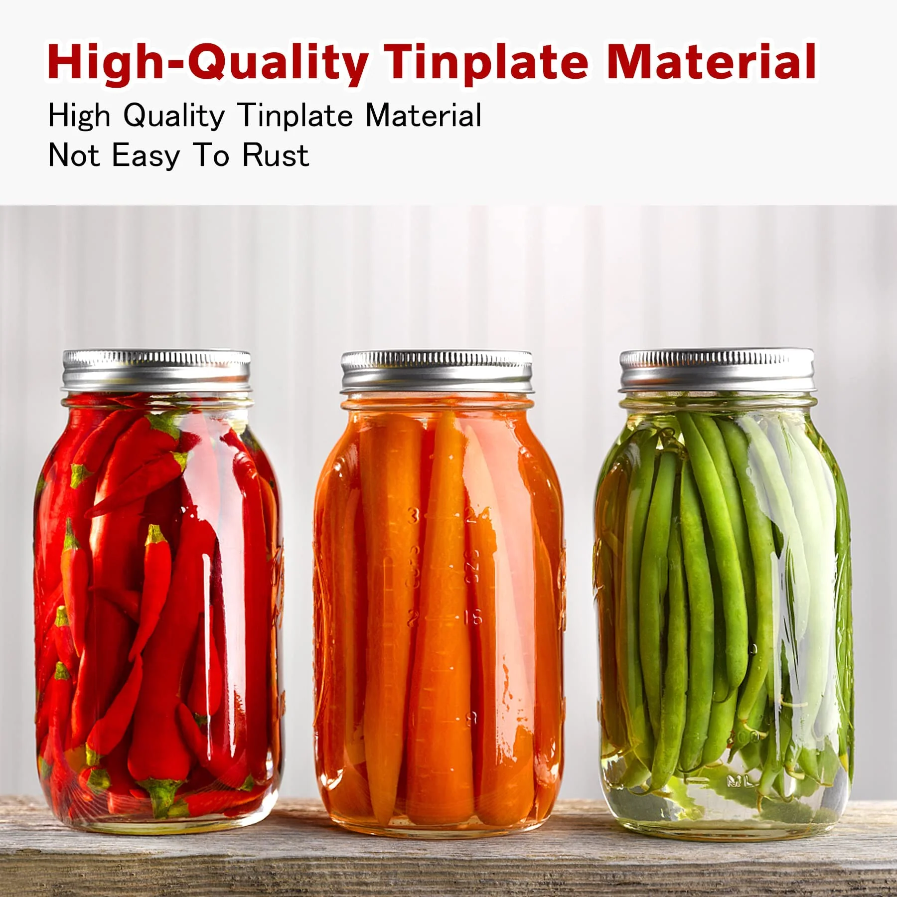 Regular-Mouth 70mm Mason Jar Lids &amp; Rings for Glass Jars – 120 Sets - Image 4