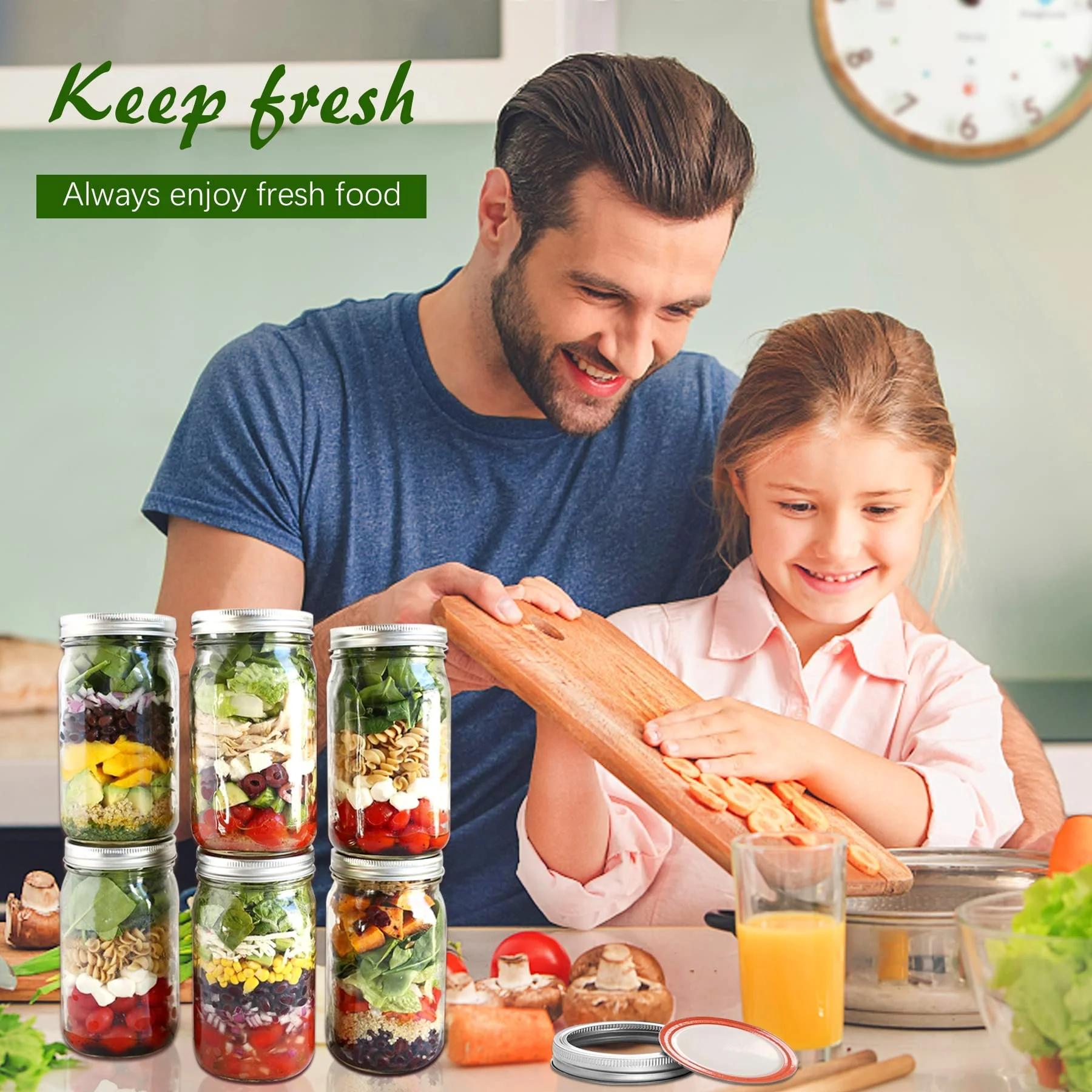 Regular-Mouth 70mm Mason Jar Lids &amp; Rings for Glass Jars – 120 Sets - Image 5