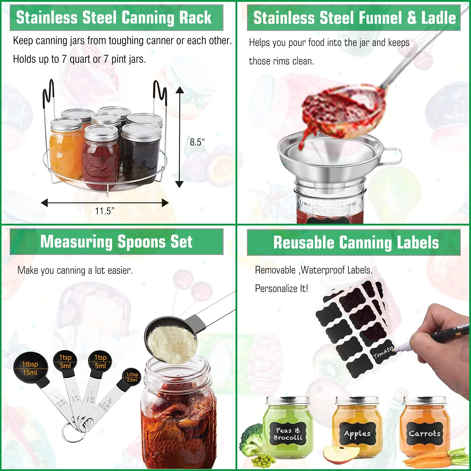 Leonice - Canning Supplies Starter Kit - Food Grade Stainless Steel - Image 5