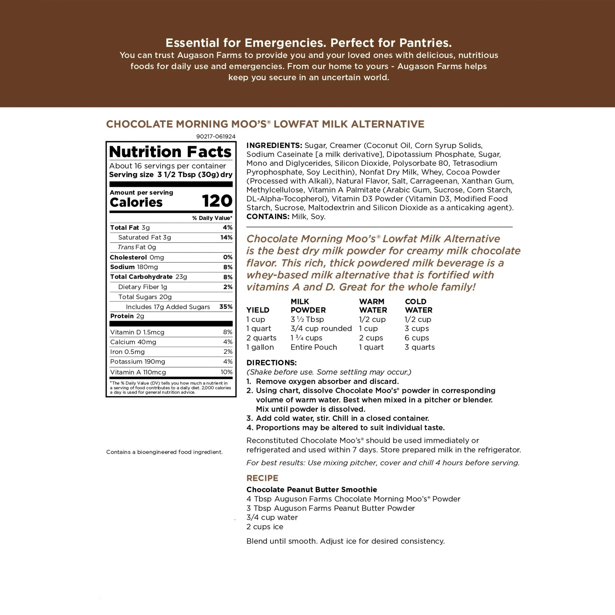 Chocolate Morning Moo's Milk Alternative Pouch, 16 Servings - Image 3
