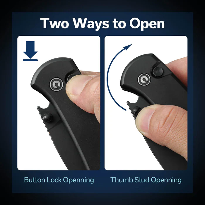 CIVIVI Qubit Button Lock & Thumb Stud Knife Aluminum Handle - Image 5
