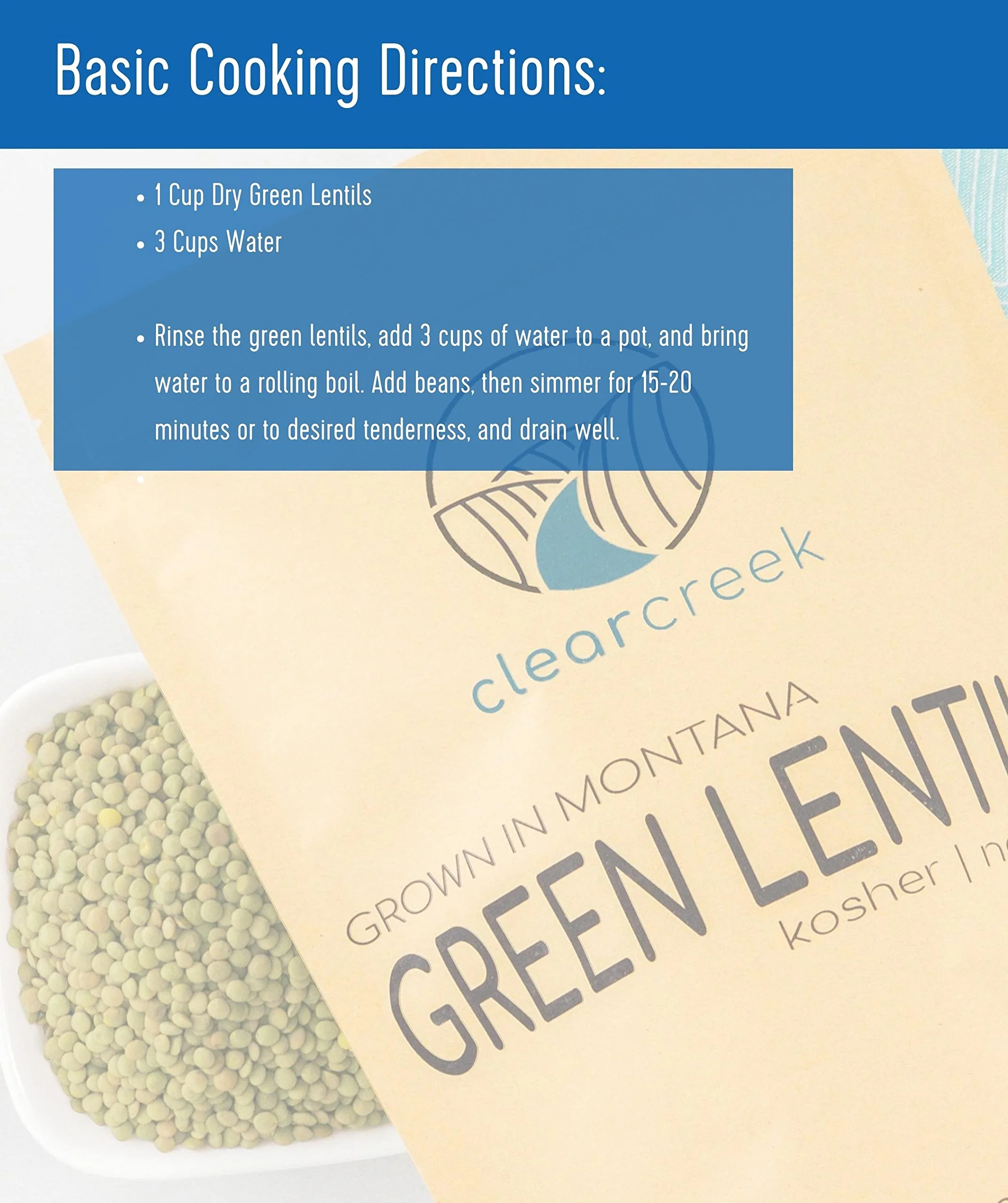 ClearCreek - Green Lentils - 25 LB Bucket - Image 5