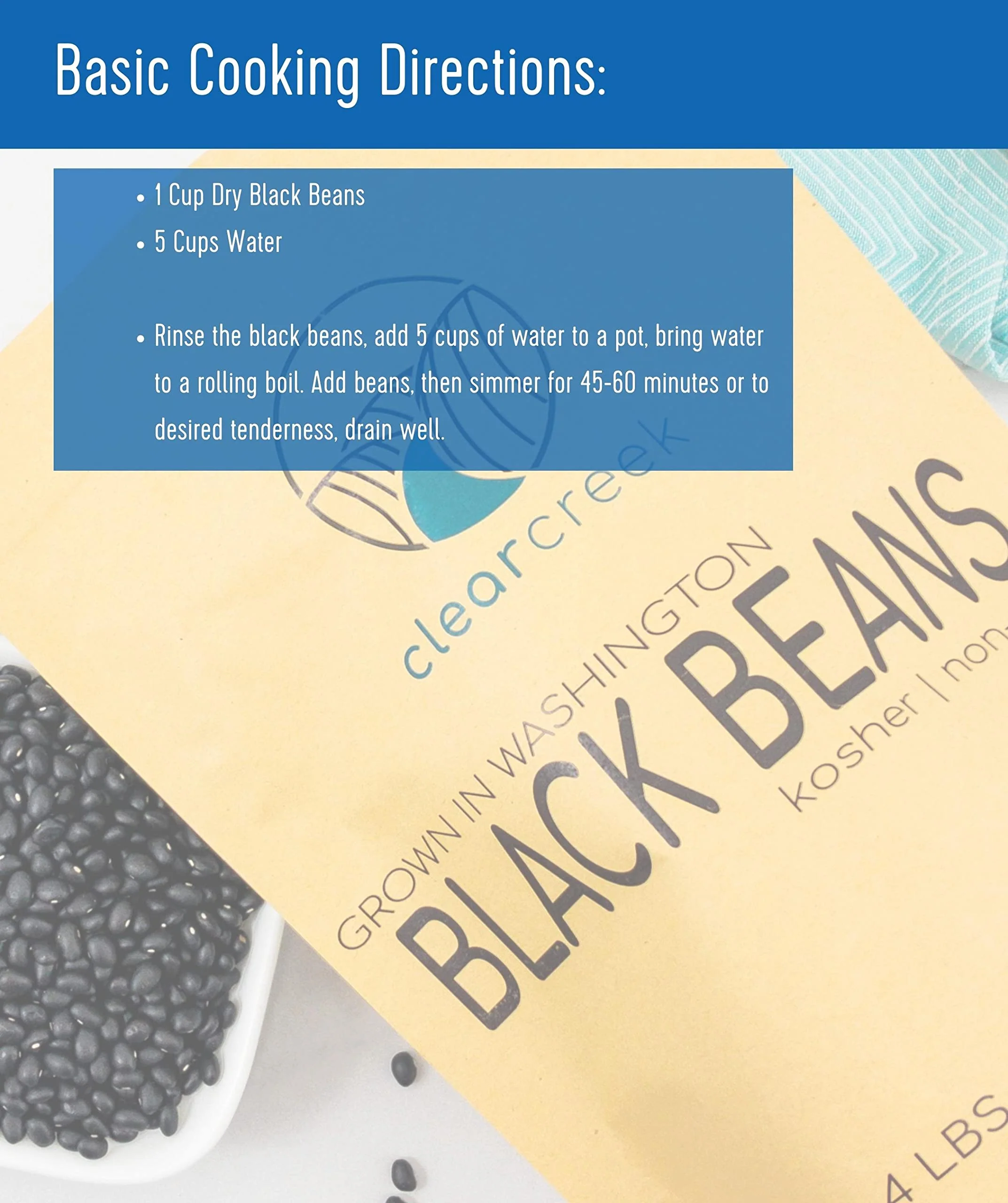 ClearCreek - Black Beans - 25 LB Bucket - Image 6