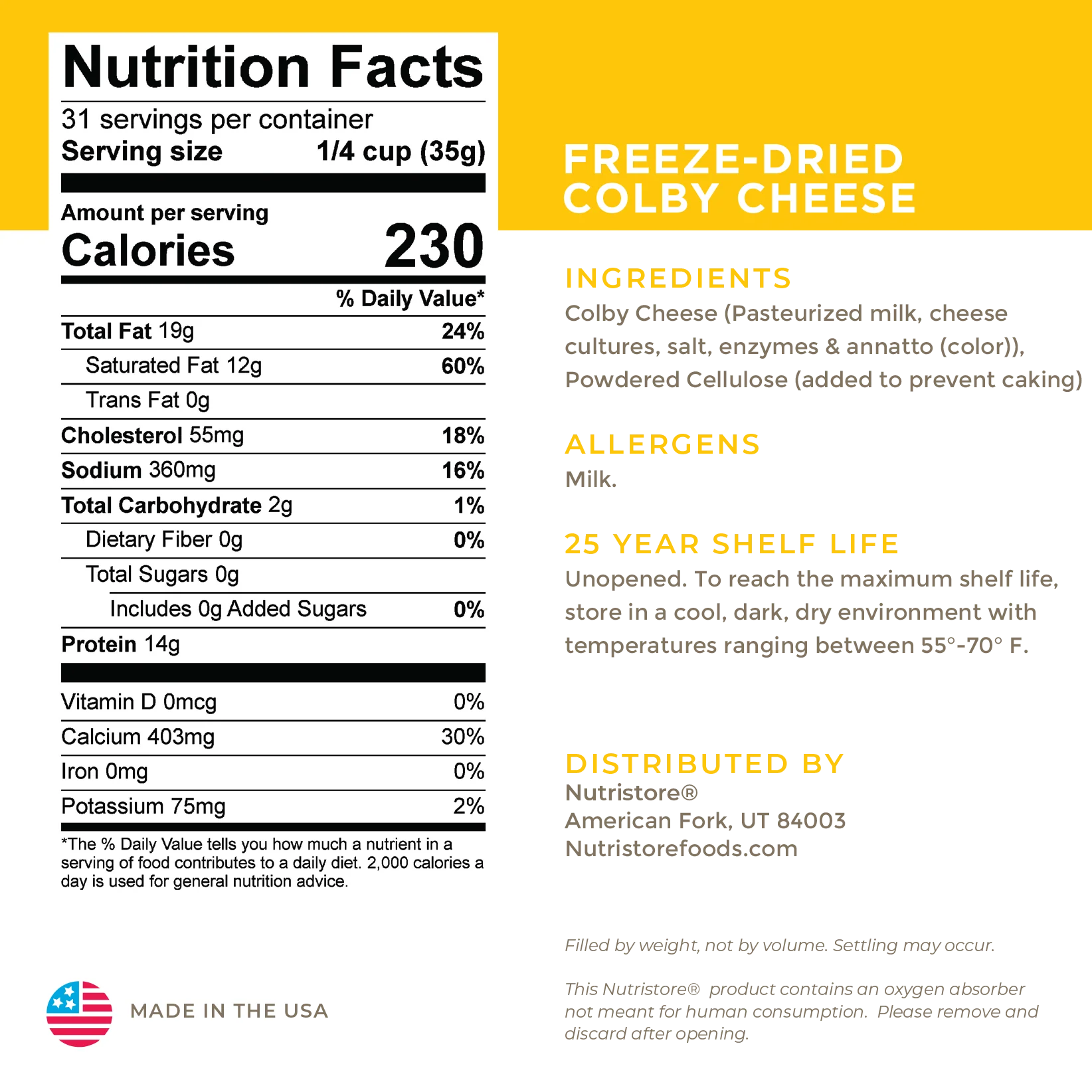 Colby Cheese Freeze Dried - #10 Can - Image 5