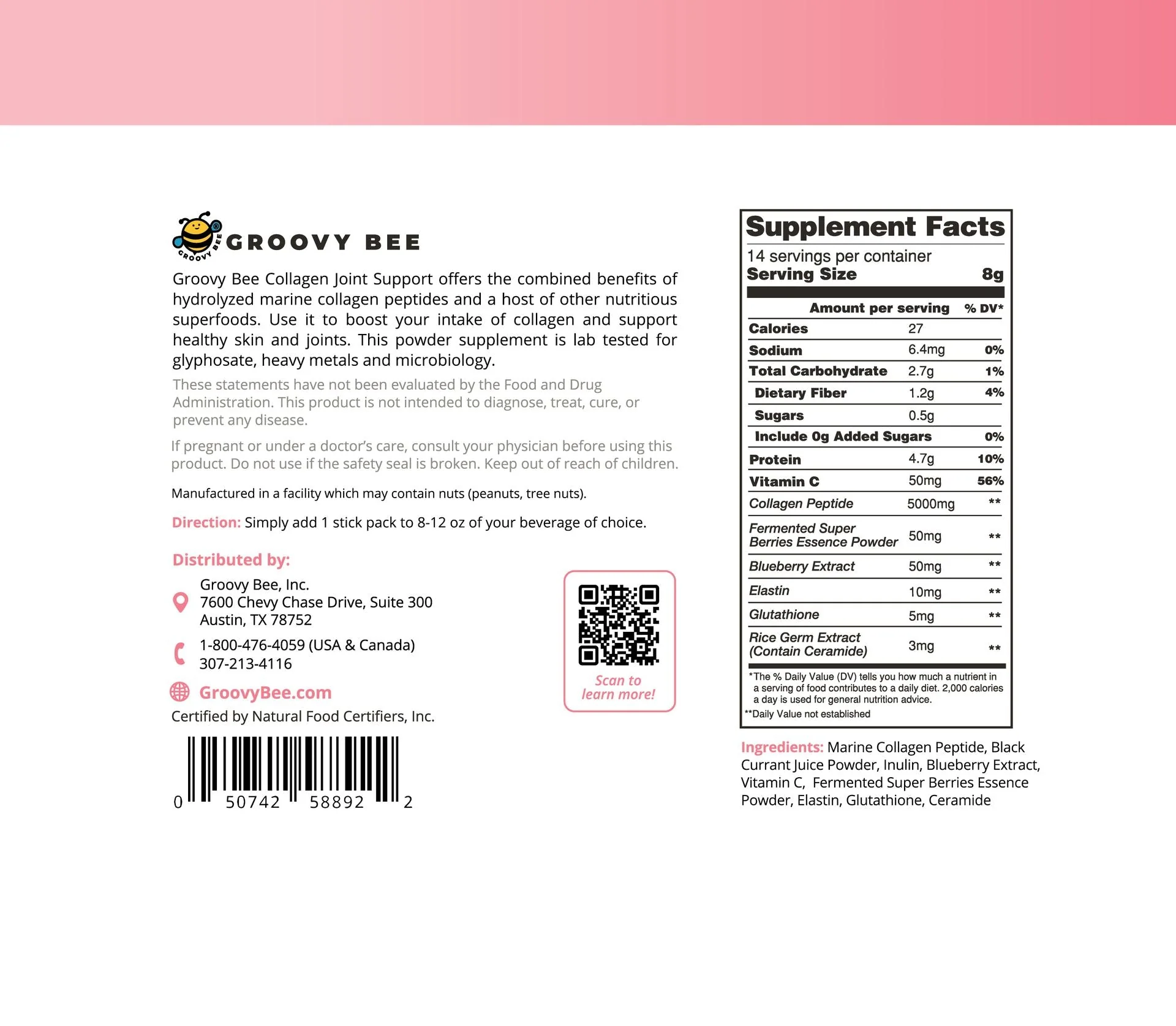 Collagen Joint Support with Black Currant (14 Stick Packs) 3.92oz (112g) - Image 3