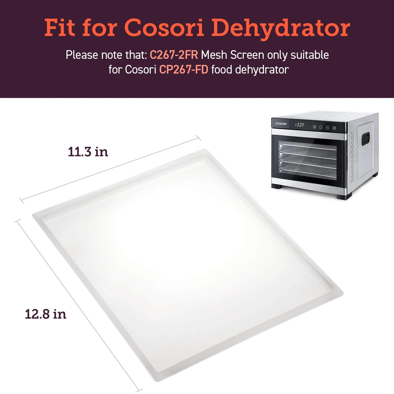 COSORI - Food Dehydrator Machine Fruit Roll Sheets for the C267-2FR - 2 Pack - Image 3