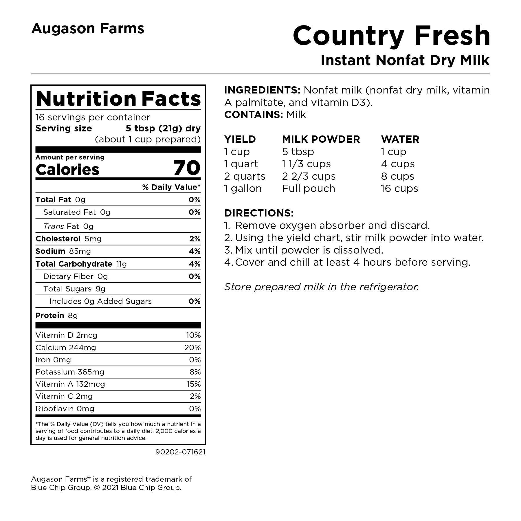Country Fresh Instant Nonfat Dry Milk Pouch, 16 Servings - Image 4