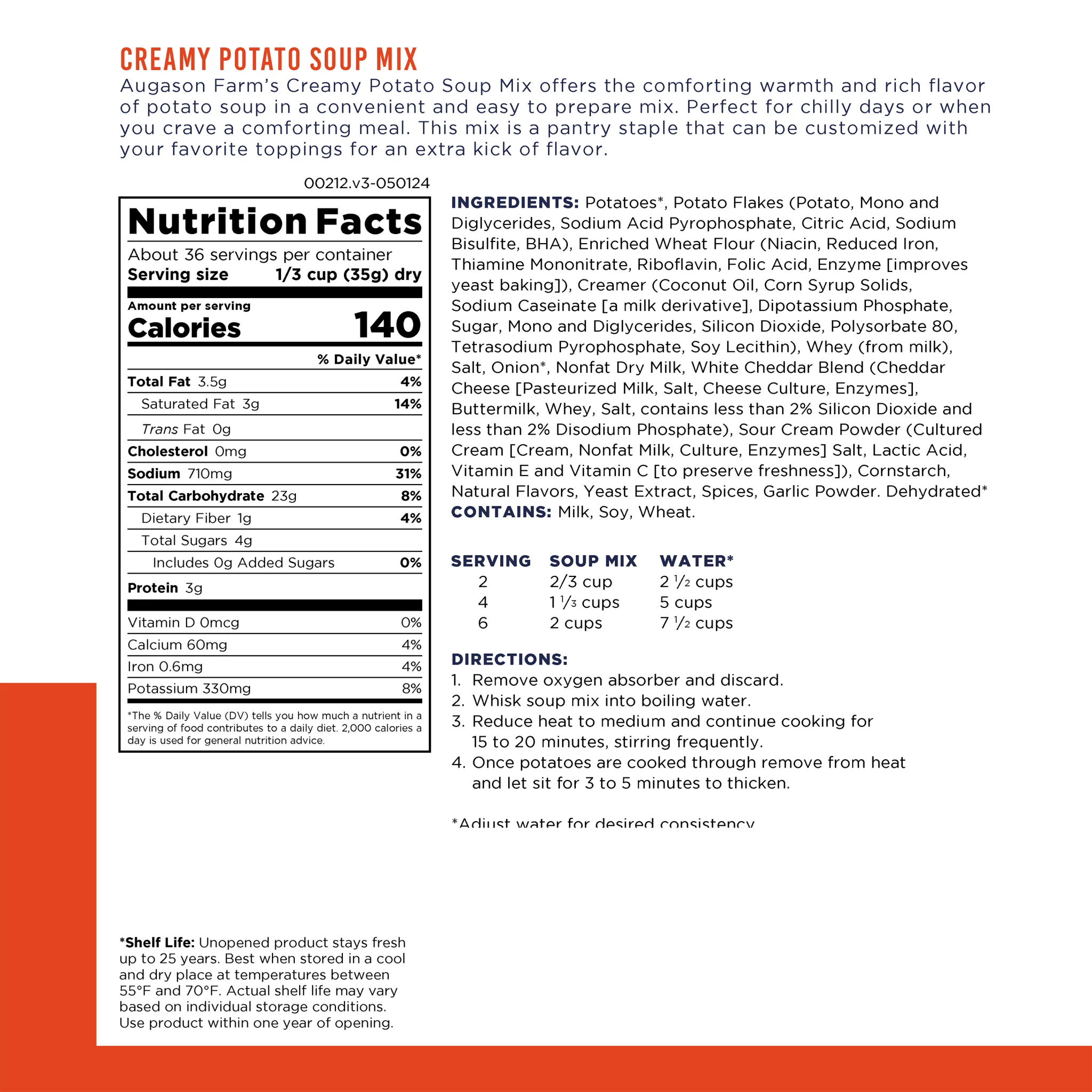 Creamy Potato Soup Mix Can, 36 Servings - Image 3