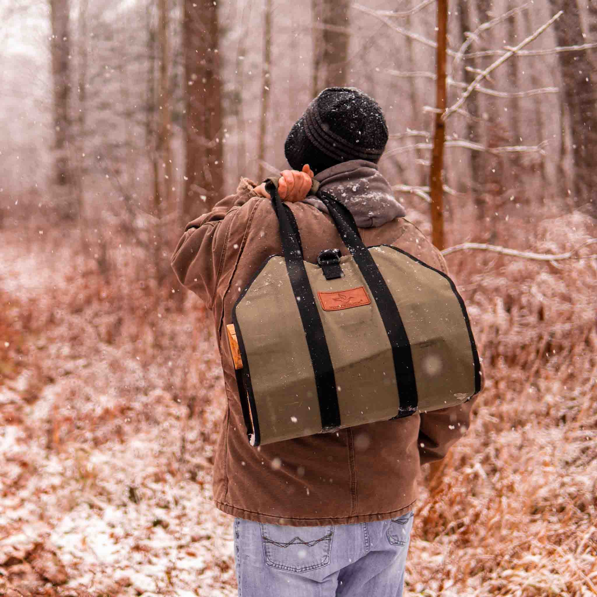 Diamond Shape Canvas Firewood Log Carriers - Image 11