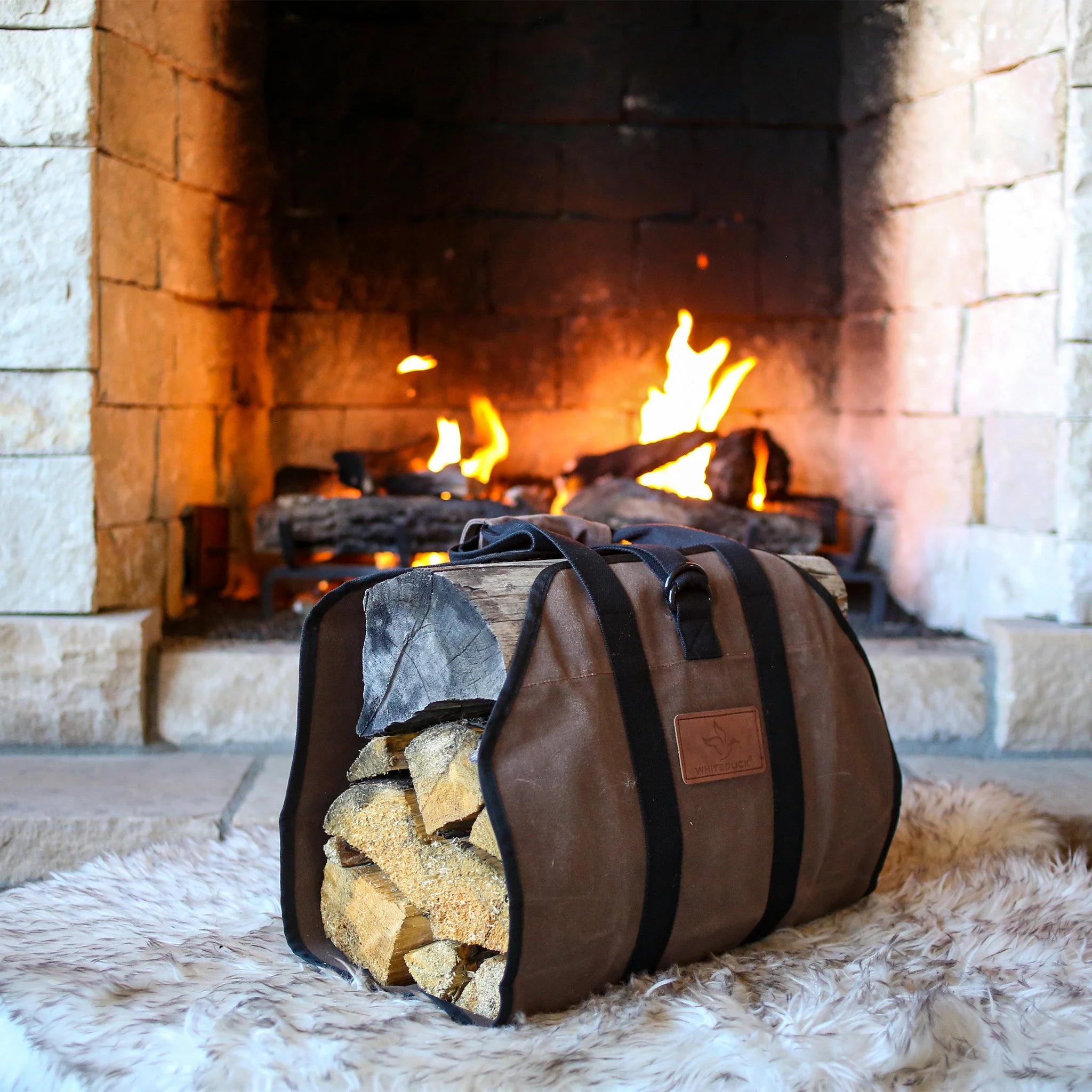 Diamond Shape Canvas Firewood Log Carriers - Image 12