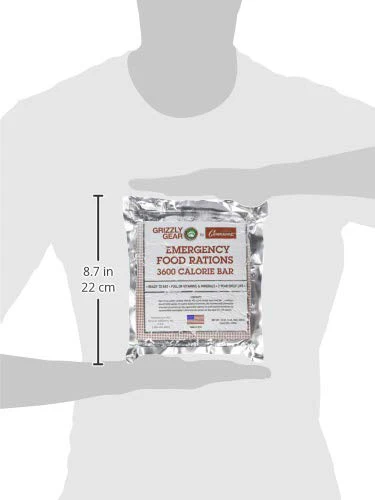 Grizzly Gear Emergency Food Rations 5 Pack - 3600 Calorie Bar - 15 Day Supply - Image 3