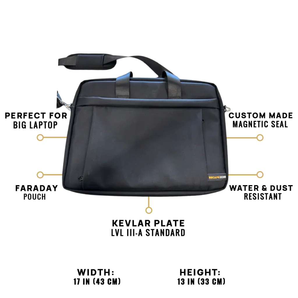 EscapeZone Bulletproof IIIa Faraday Laptop Shoulder Bag - Image 3