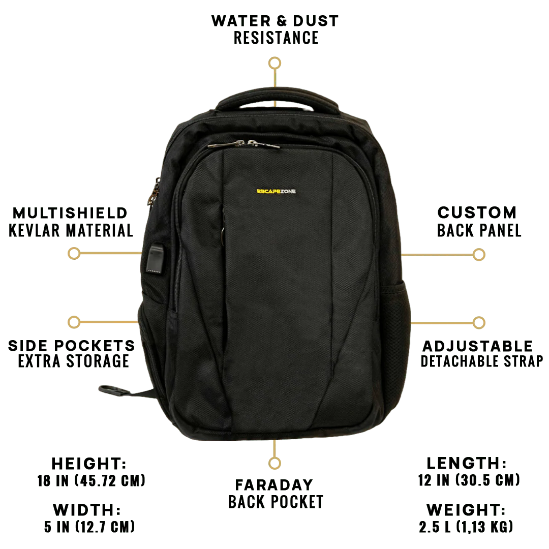 EscapeZone Shield/Faraday Ballistic Backpack-GRAY - Image 3