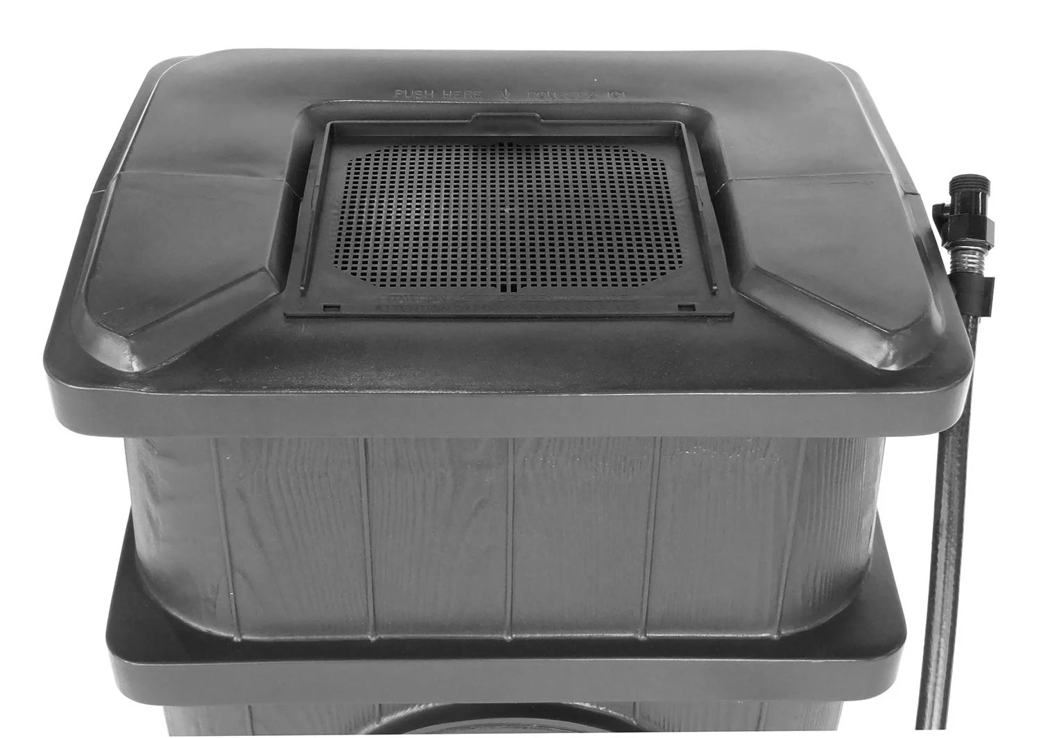 FCMP - Outdoor Slim Line 45-Gallon Wood Grain Rain Water Barrel - Image 4