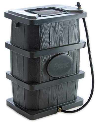 FCMP - Outdoor Slim Line 45-Gallon Wood Grain Rain Water Barrel - Image 6