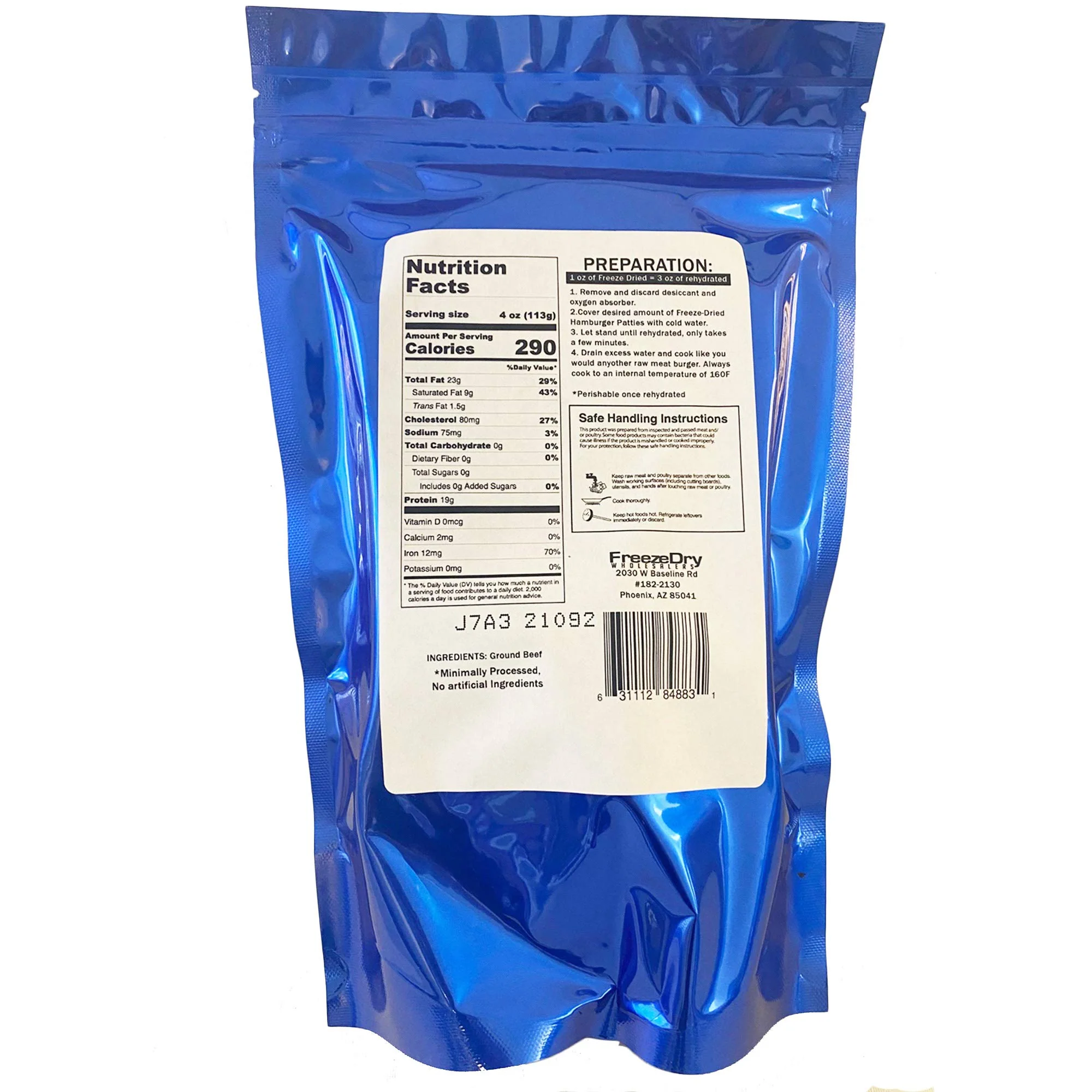 Freeze Dry Wholesalers Freeze-Dried Beef Hamburger Patties Uncooked - Image 4