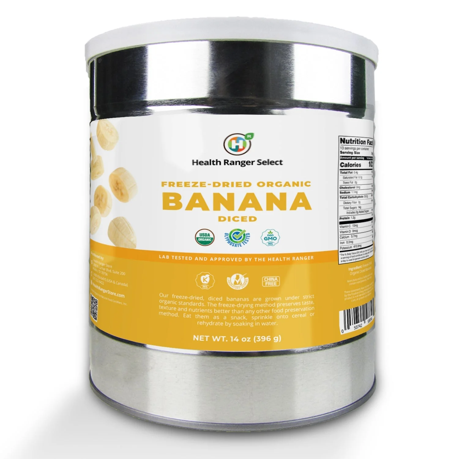 Freeze-Dried Organic Banana 14oz (396g) #10 Can (2-Pack) - Image 2