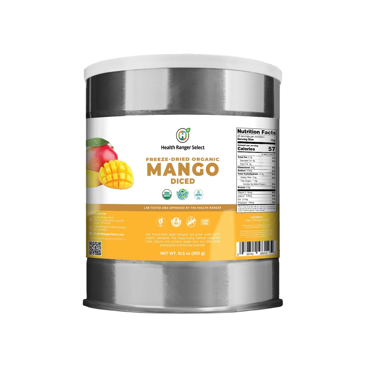 Freeze-Dried Organic Mango Diced (10.5oz, #10 can) (2-Pack) - Image 2