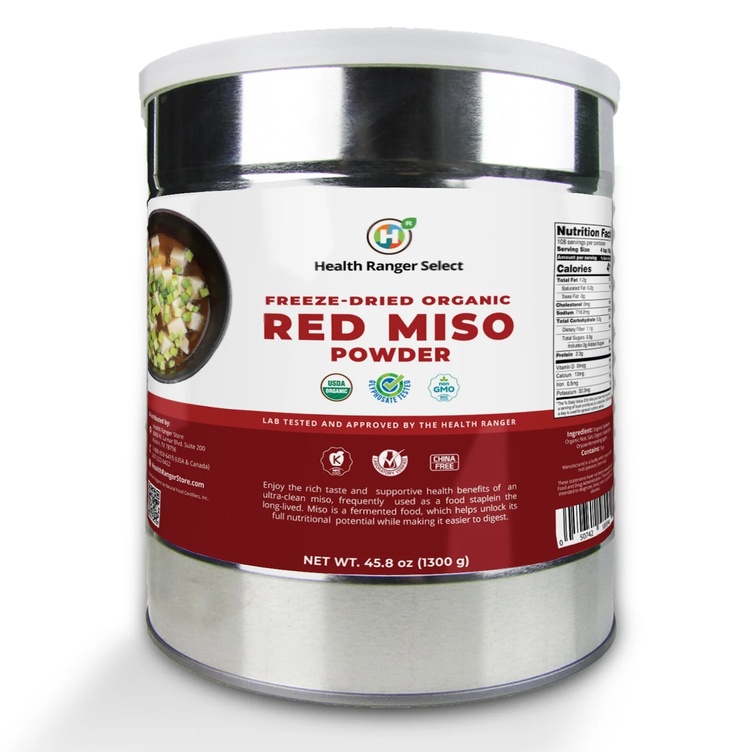 Freeze Dried Organic Red Miso Powder 45oz (1300g) #10 can (2-Pack) - Image 2