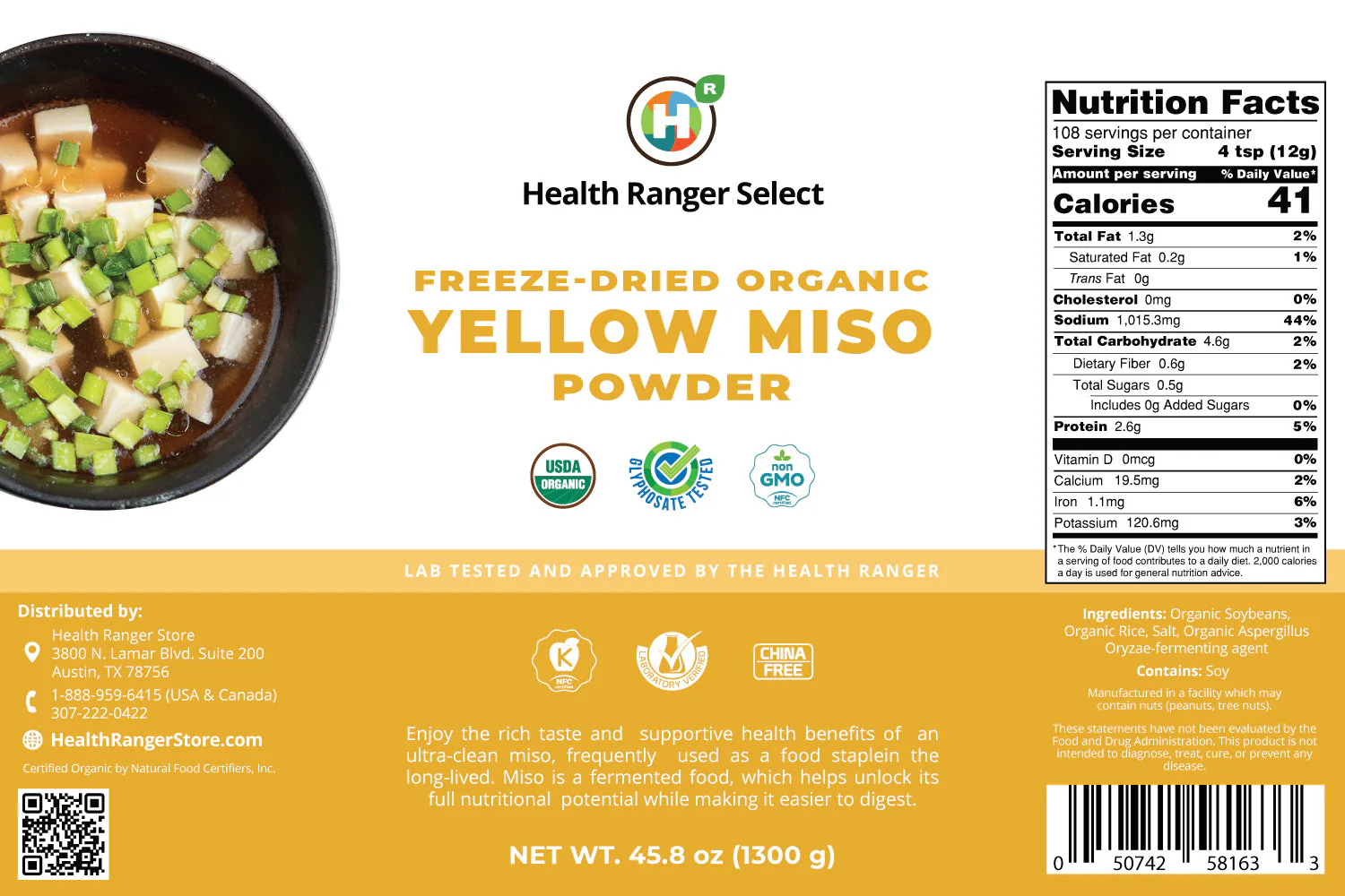 Freeze Dried Organic Yellow Miso Powder 1300g #10 can (2-Pack) - Image 3