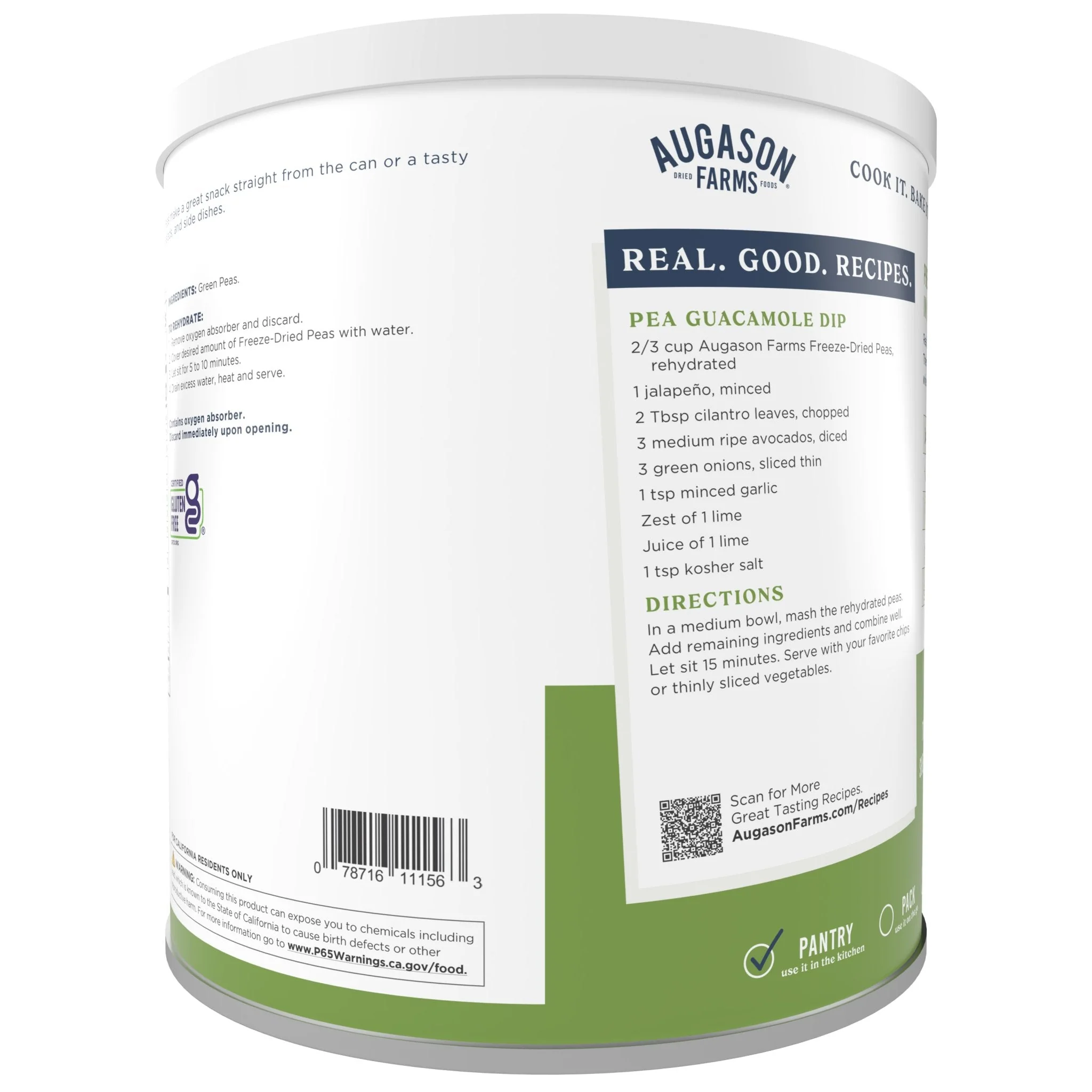 Freeze Dried Peas Can, 30 Servings - Image 2